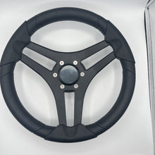 Molinara Marine Steering Wheel Black Brushed Alum Spokes | Blank Style