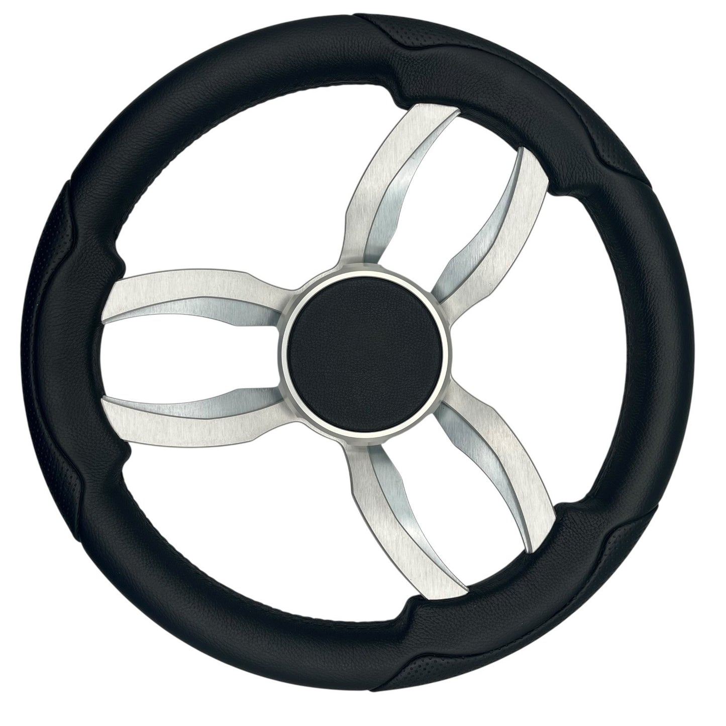 Garda Boat Steering Wheel Brushed Dual Spoke Alum | Plain Center Cap