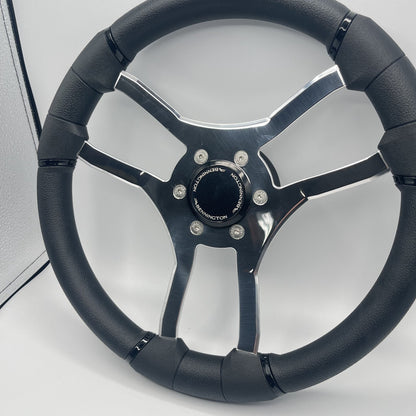 Malera Boat Steering Wheel Chrome Spokes | Snap-in Stainless Bennington