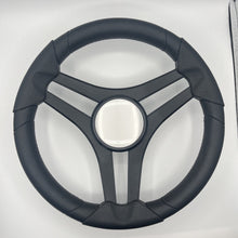 Molinara Marine Steering Wheel Black Brushed Alum Spokes | Plain Brushed