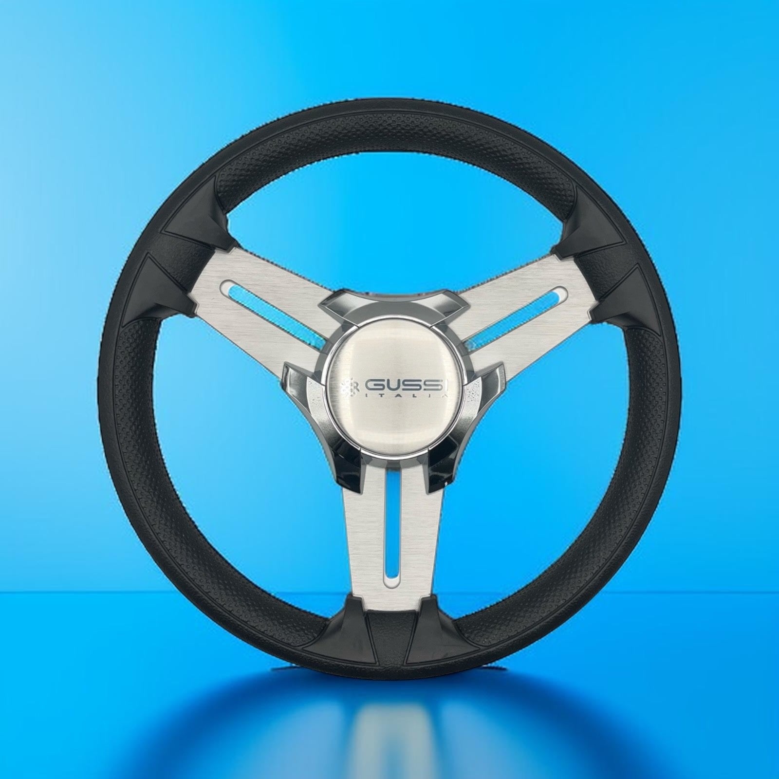Model 15A Marine Steering Wheel Brushed Alum Spokes | Gussi Italia Cap