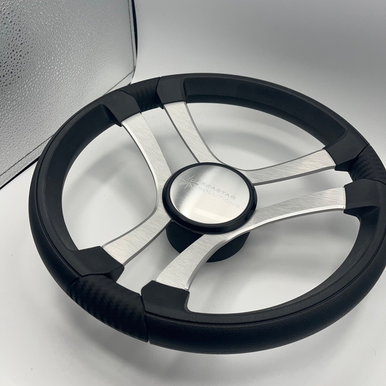 Benaco Boat Steering Wheel Brushed Aluminum Spokes | Seastar Solutions