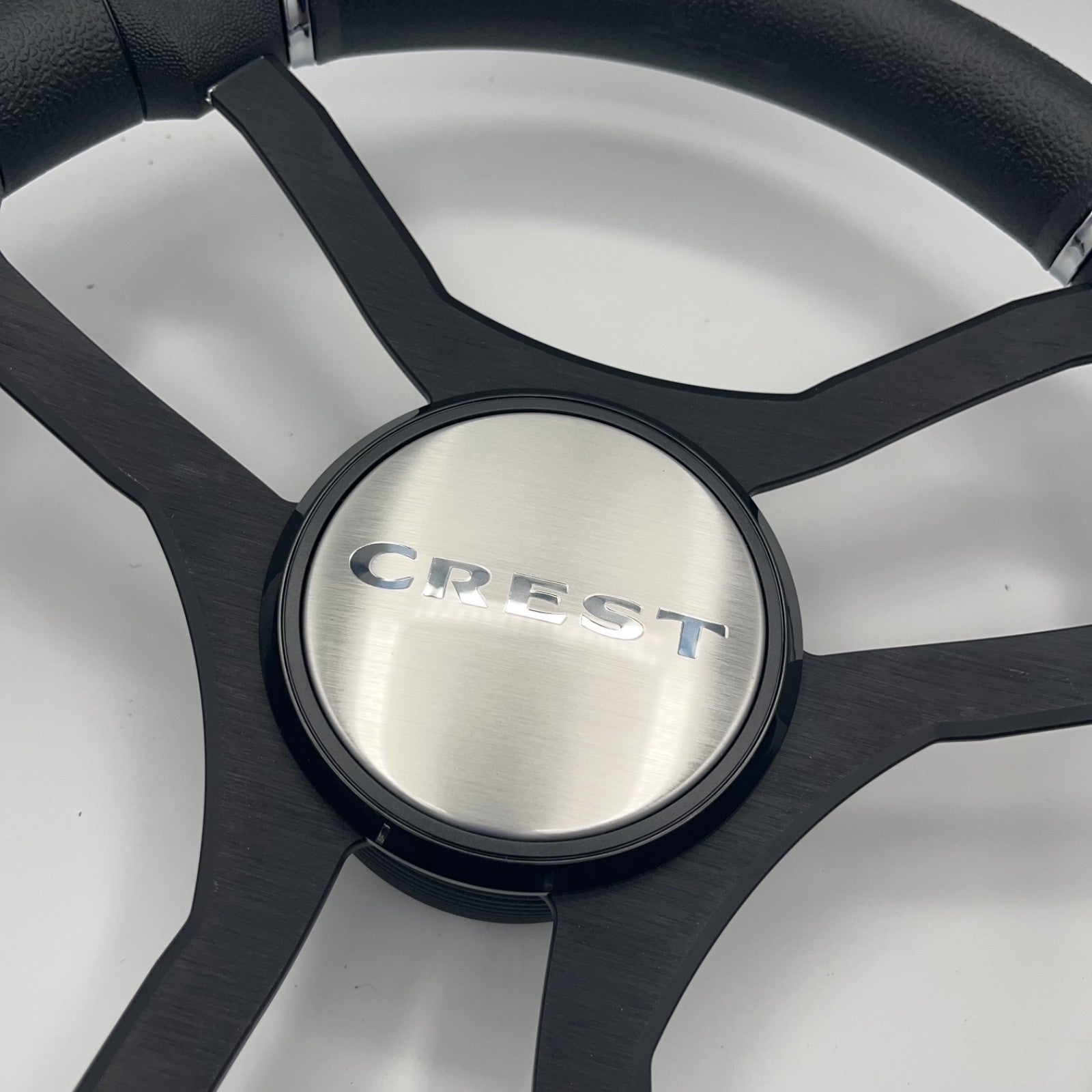 Malera Boat Steering Wheel Black Aluminum Spokes | Crest Boats