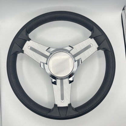 Model 15 Marine Steering Wheel Brush Alum Spokes | Blank Chrome