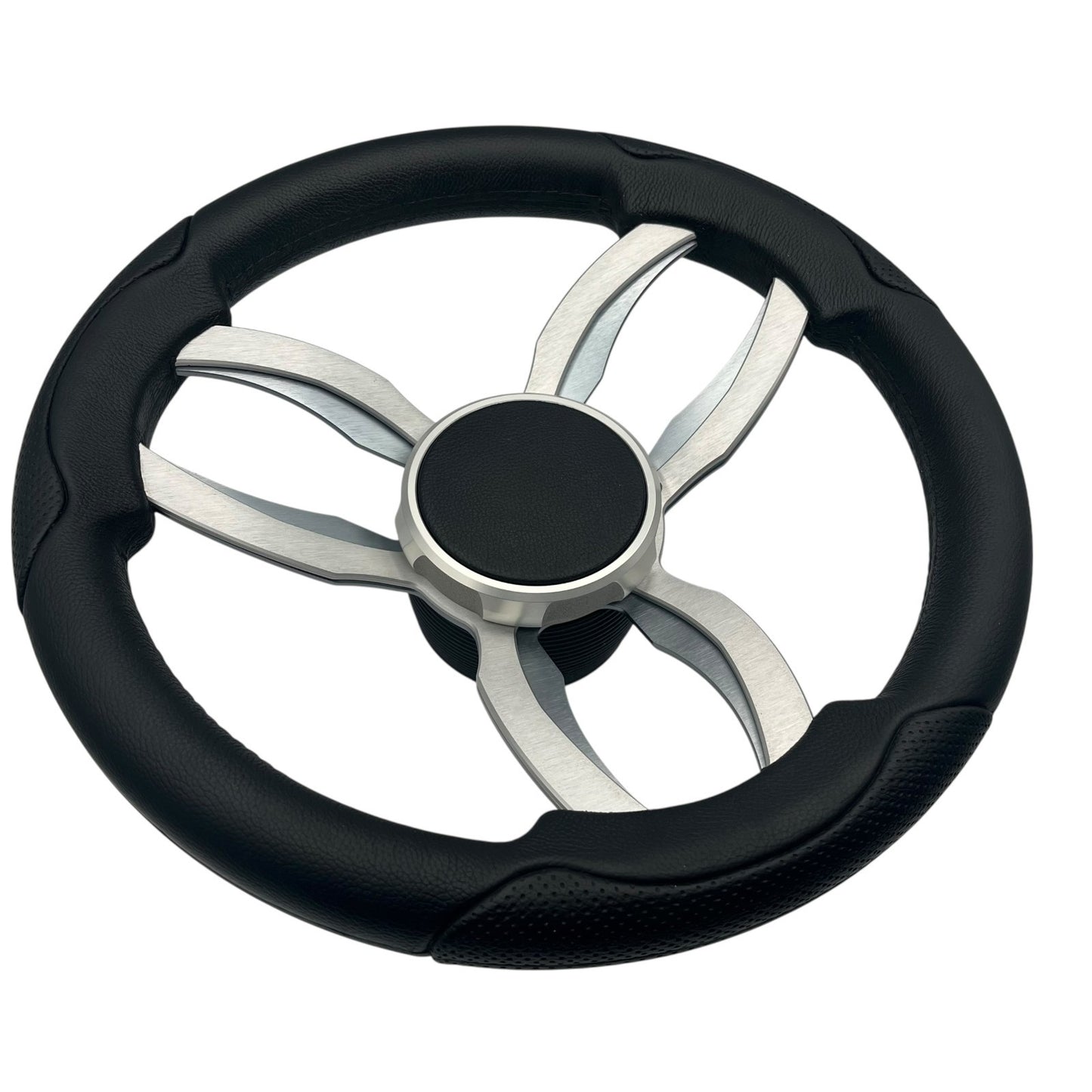 Garda Boat Steering Wheel Brushed Dual Spoke Alum | Plain Center Cap
