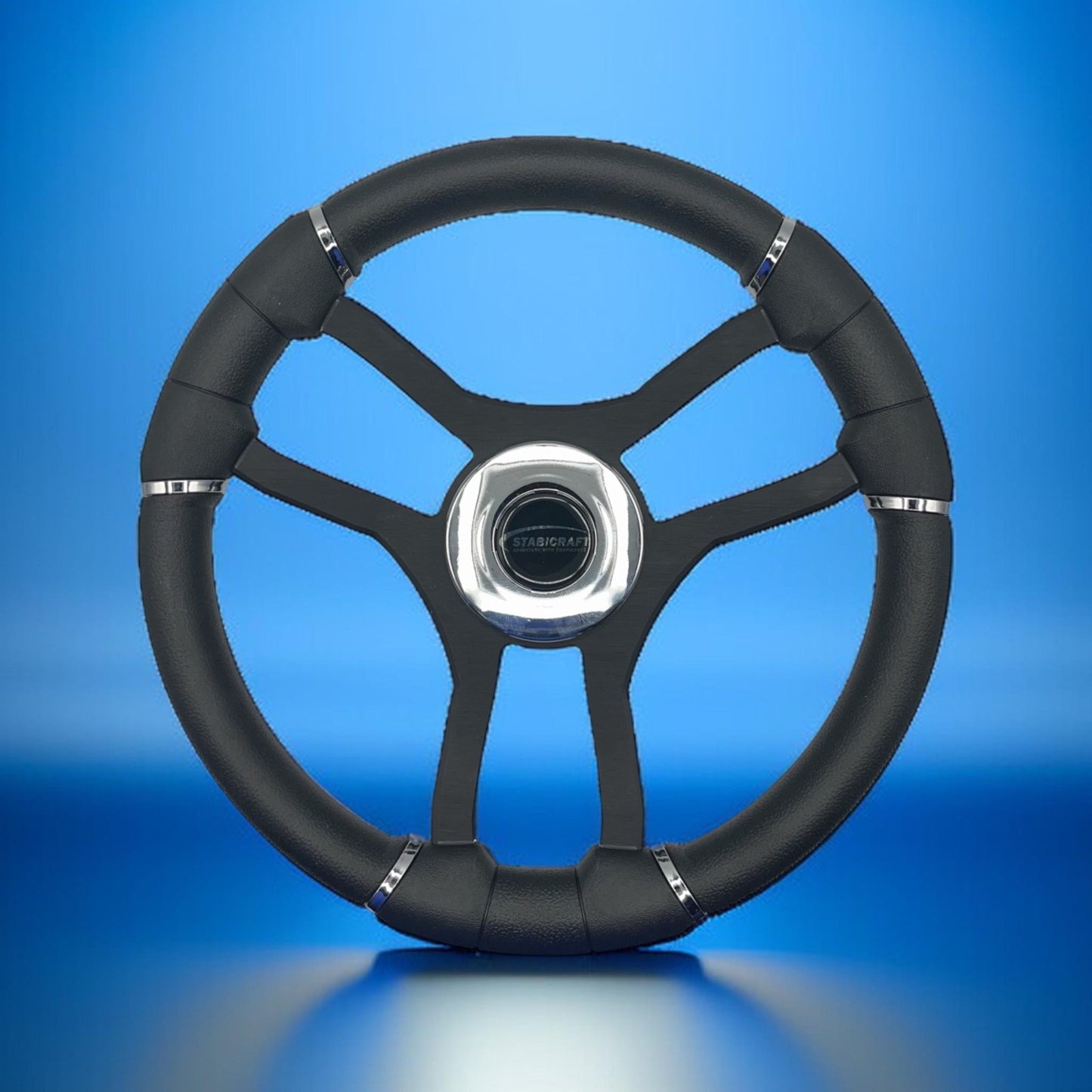 Malera Boat Steering Wheel Black Aluminum Spokes | Stabicraft