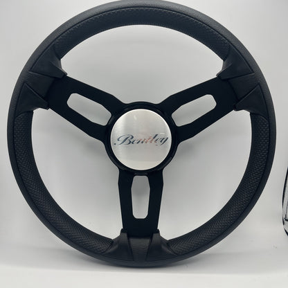 Gussi Italia Boat Model 15 Steering Wheel Black Brushed Alum Spokes | Bentley