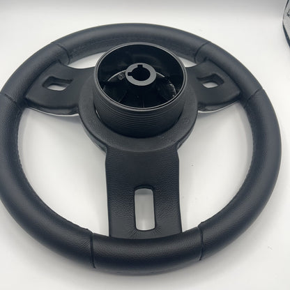 Gussi Italia Black Model 702 Steering Wheel | Monterey Boats Logo