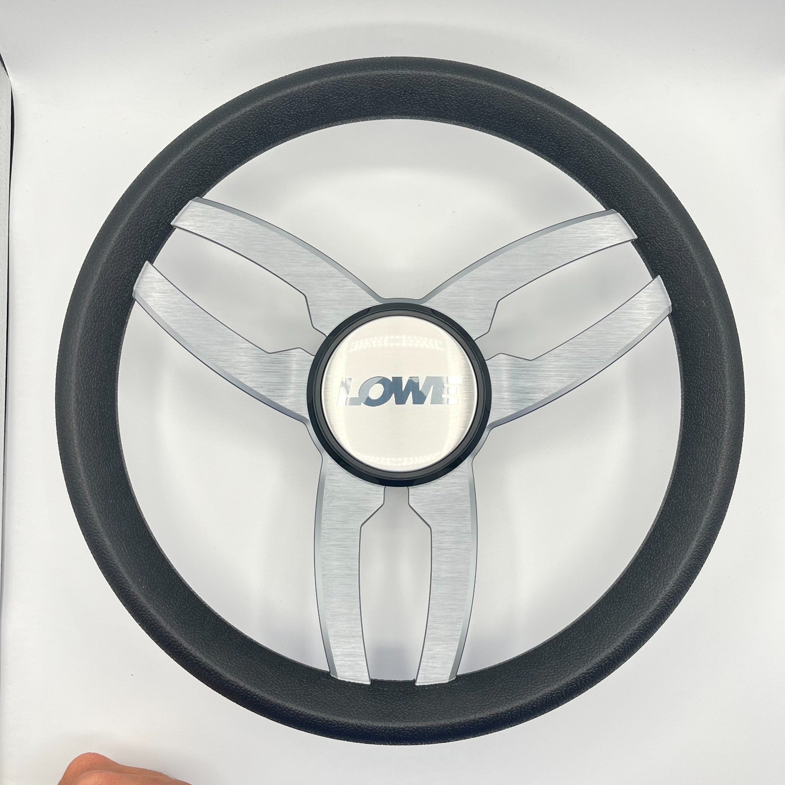 Cabrio Boat Steering Wheel Gray Brushed Alum Spoke | Lowe Boat
