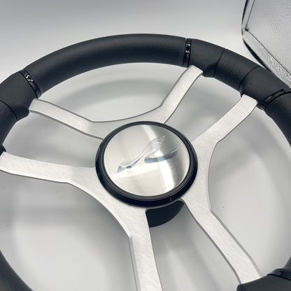 Malera Boat Steering Wheel Brushed Aluminum Spokes | SeaRay Boats
