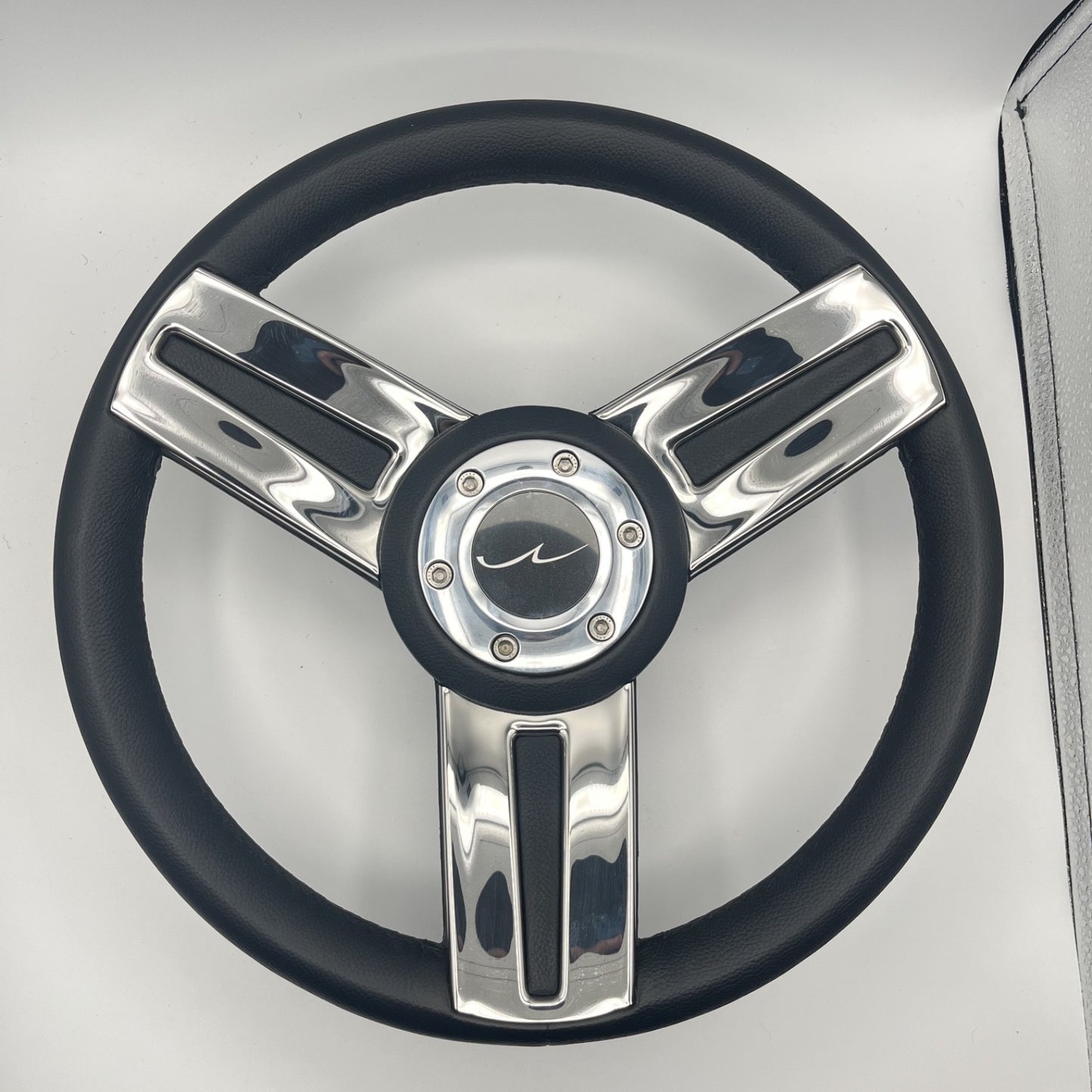 Gussi Italia Marine Steering Wheel Stainless Spoke Soft Touch Rim | Blue Wave