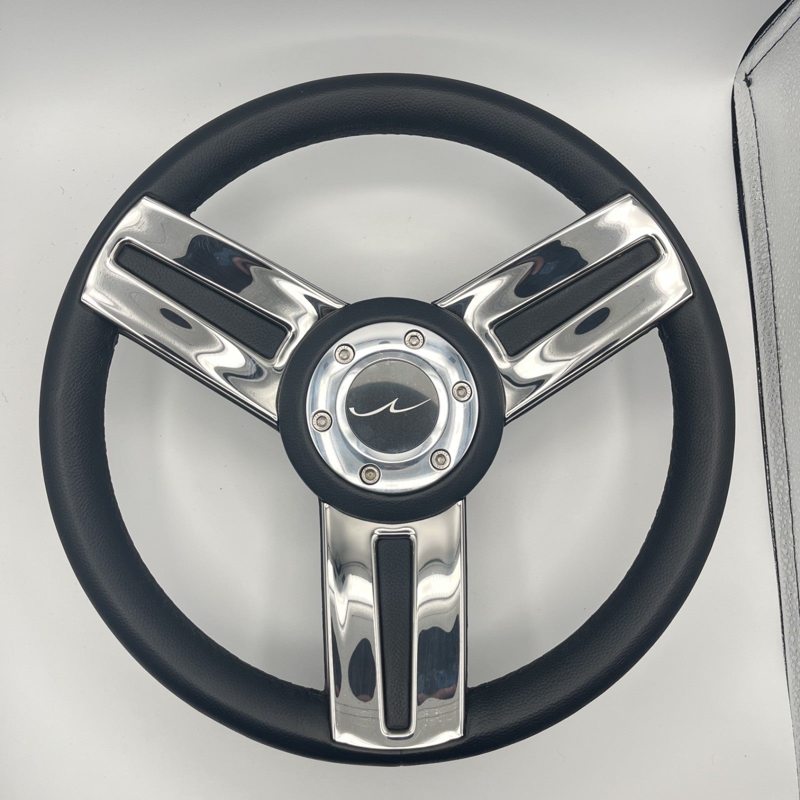 Gussi Italia Marine Steering Wheel Stainless Spoke Soft Touch Rim | Blue Wave
