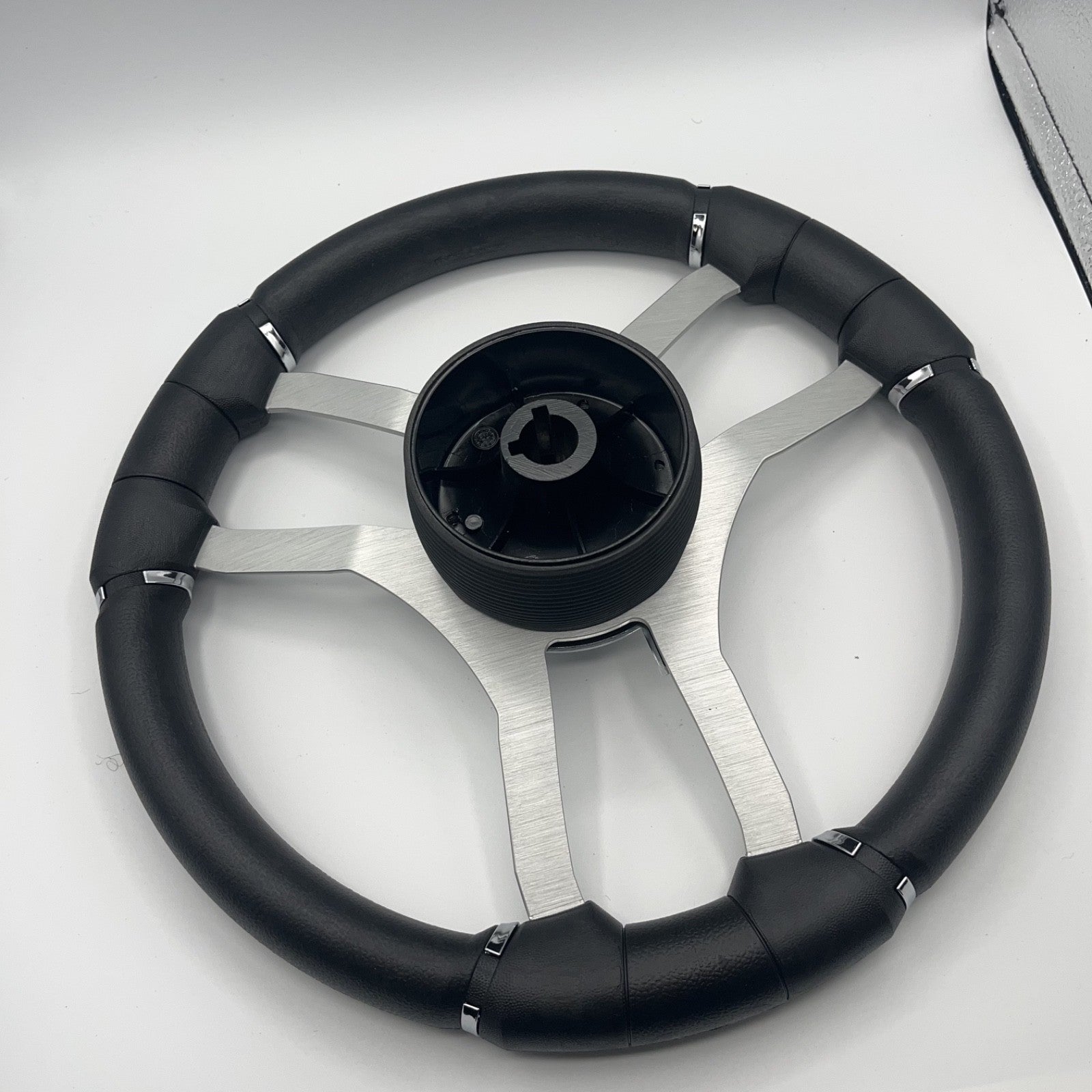 Malera Boat Steering Wheel Brushed Alum Spoke | Plain