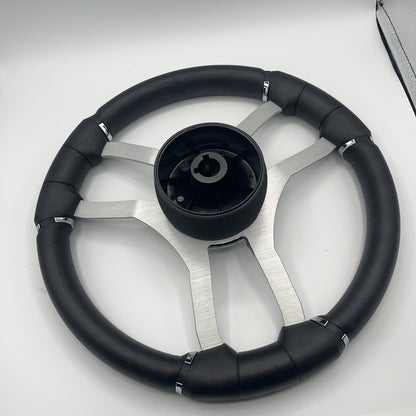 Malera Boat Steering Wheel Brushed Alum Spoke | Plain