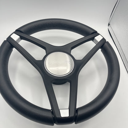 Molino Black w/Soft Touch Urethane Rim Boat Steering Wheel | Gussi