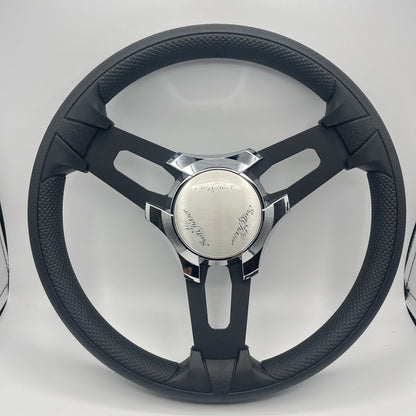 Gussi Italia Boat Model 15 Steering Wheel Black Brushed Alum Spokes | SunChaser