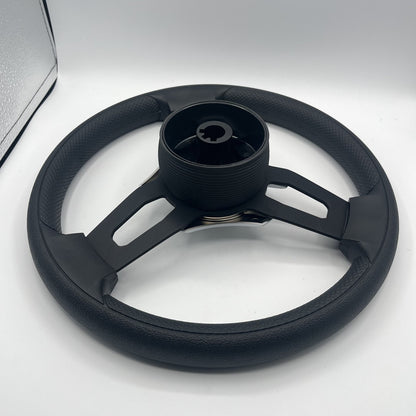 Gussi Italia Boat Model 15 Steering Wheel Black Brushed Alum Spokes | SilvPlain