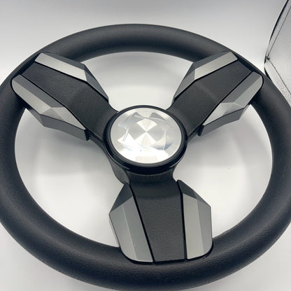 Collina Boat Steering Wheel Dark Gray Inserts - Stingray - Keyed ONLY
