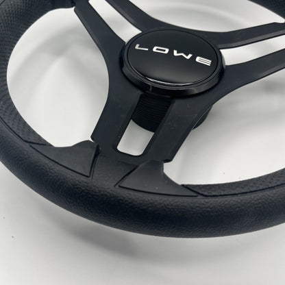 Gussi Italia Marine Steering Wheel Black Brush Metal Spokes | Lowe