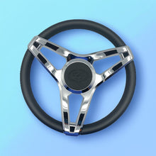 Cobalt Boat Steering Wheel Plastic Spoke Leather Stitched Rim | Cobalt Logo