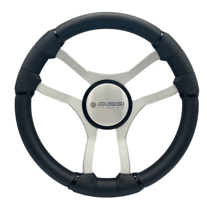 Malera Boat Steering Wheel Brushed Aluminum Spokes