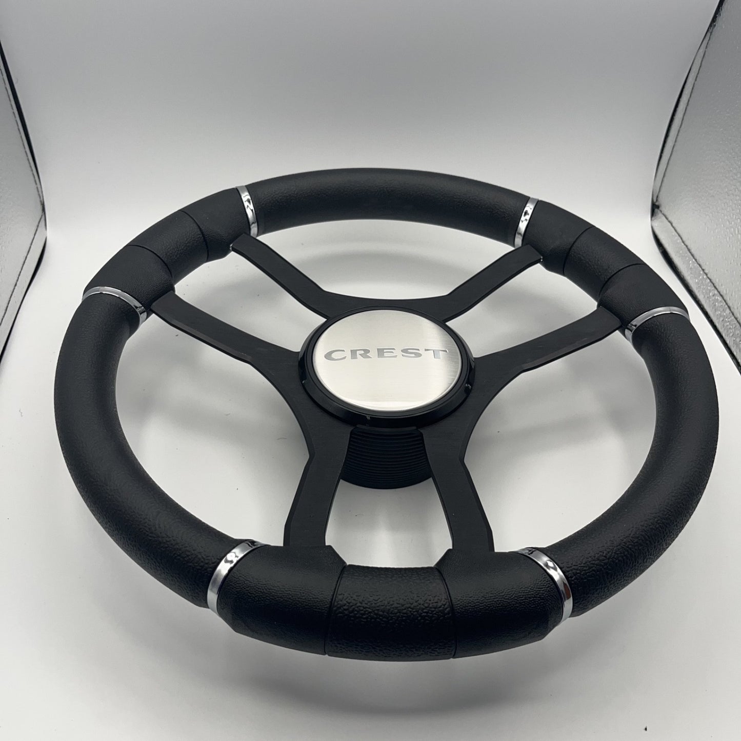 Malera Boat Steering Wheel Black Aluminum Spokes | Crest Boats