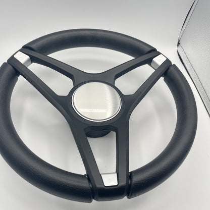 Molino Black w/Soft Touch Urethane Rim Boat Steering Wheel | Blank