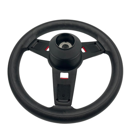 Giazza Golf Cart Steering E-Z-GO HUB Soft Touch Rim ABS Spokes - Red Inserts