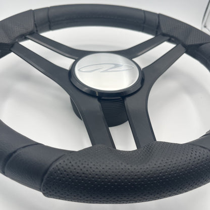 Molinara Marine Steering Wheel Black Brushed Alum Spokes | Regal