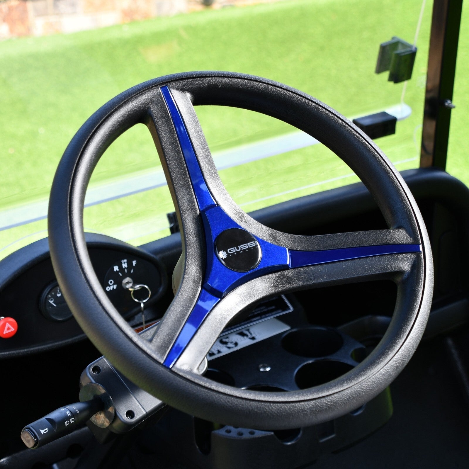 Brenta Black & Blue Golf Cart Steering Wheel Fits Yamaha Golf Cart