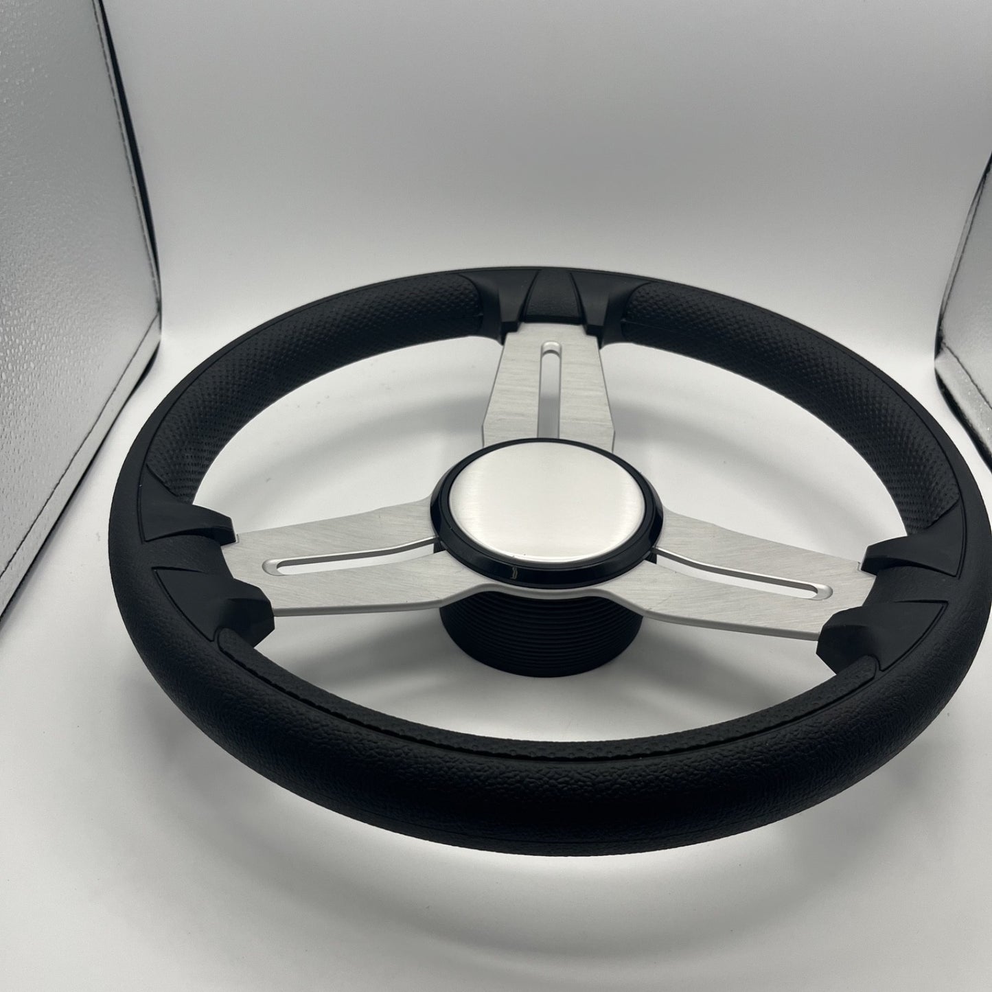 Model 15 Marine Steering Wheel Brush Alum Spokes | Silver Dome