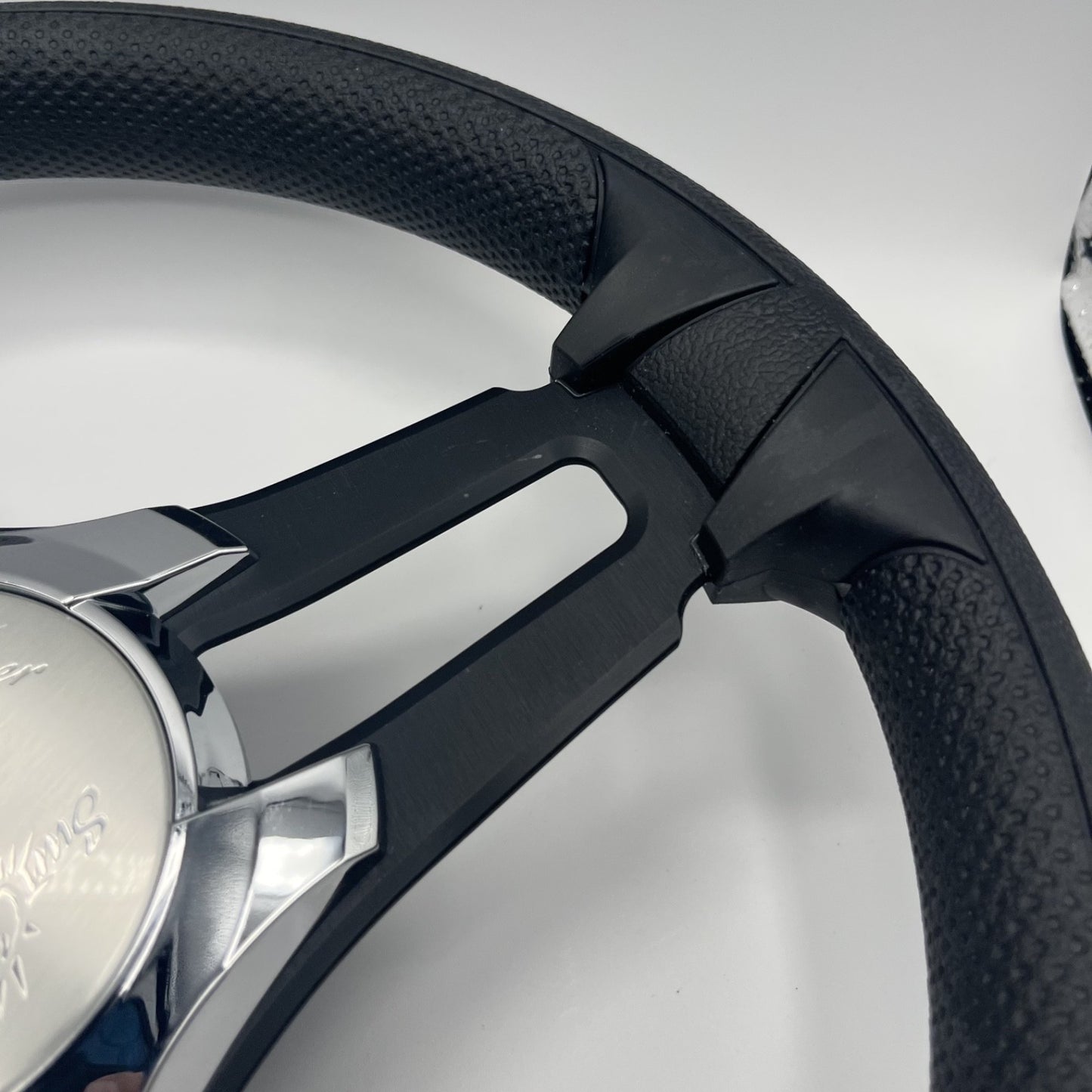 Gussi Italia Marine Steering Wheel Black Brush Metal Spokes | Sun Chaser