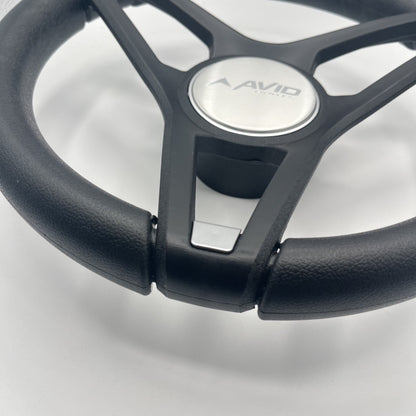 Molino Black w/Soft Touch Urethane Rim Boat Steering Wheel | Avid Boats