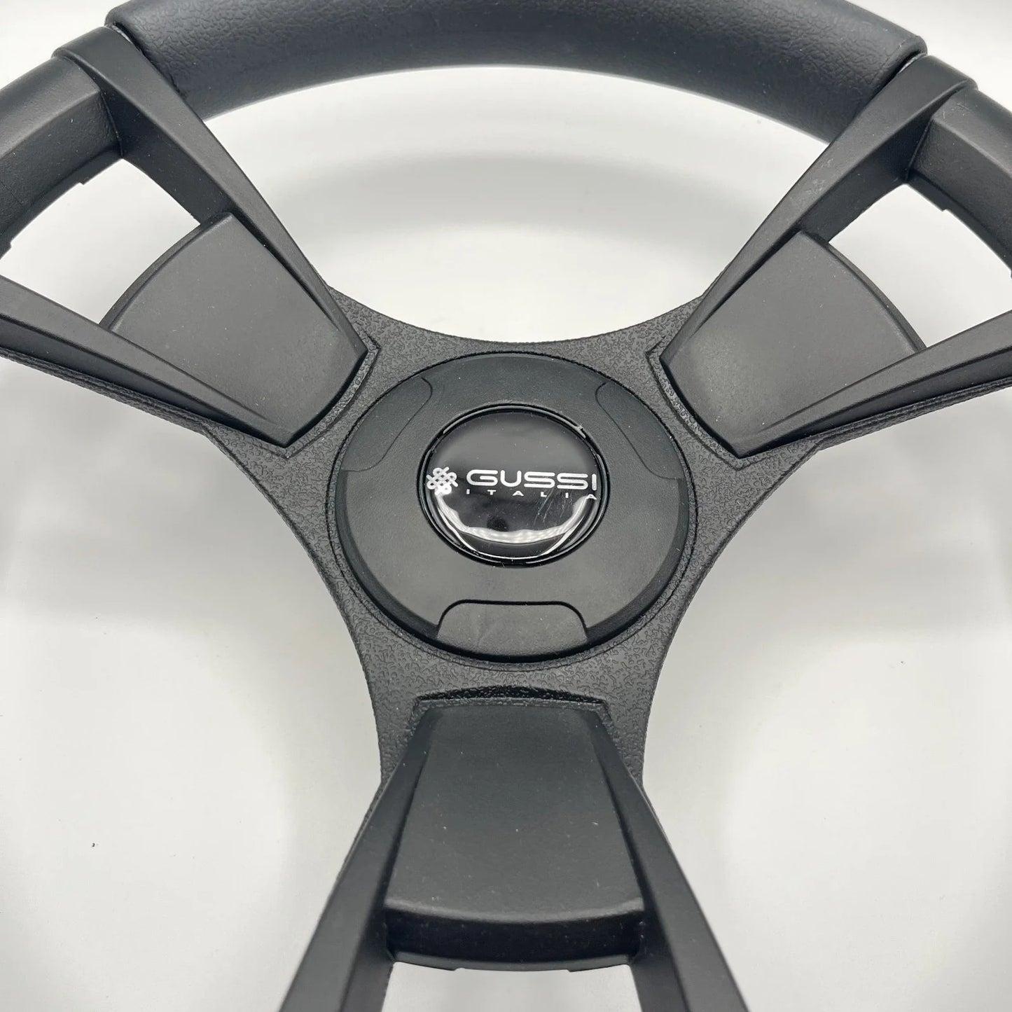 Model M13K Black Boat Steering Wheel KEY HUB Soft Touch Rim ABS Spokes
