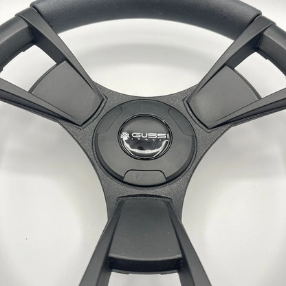 Model M13K Black Boat Steering Wheel KEY HUB Soft Touch Rim ABS Spokes