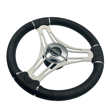 Verona Boat Steering Wheel Gray Brushed Aluminum Spokes | Stabicraft