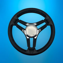 Gussi Italia Marine Steering Wheel Black Brush Metal Spokes | Smokercraft