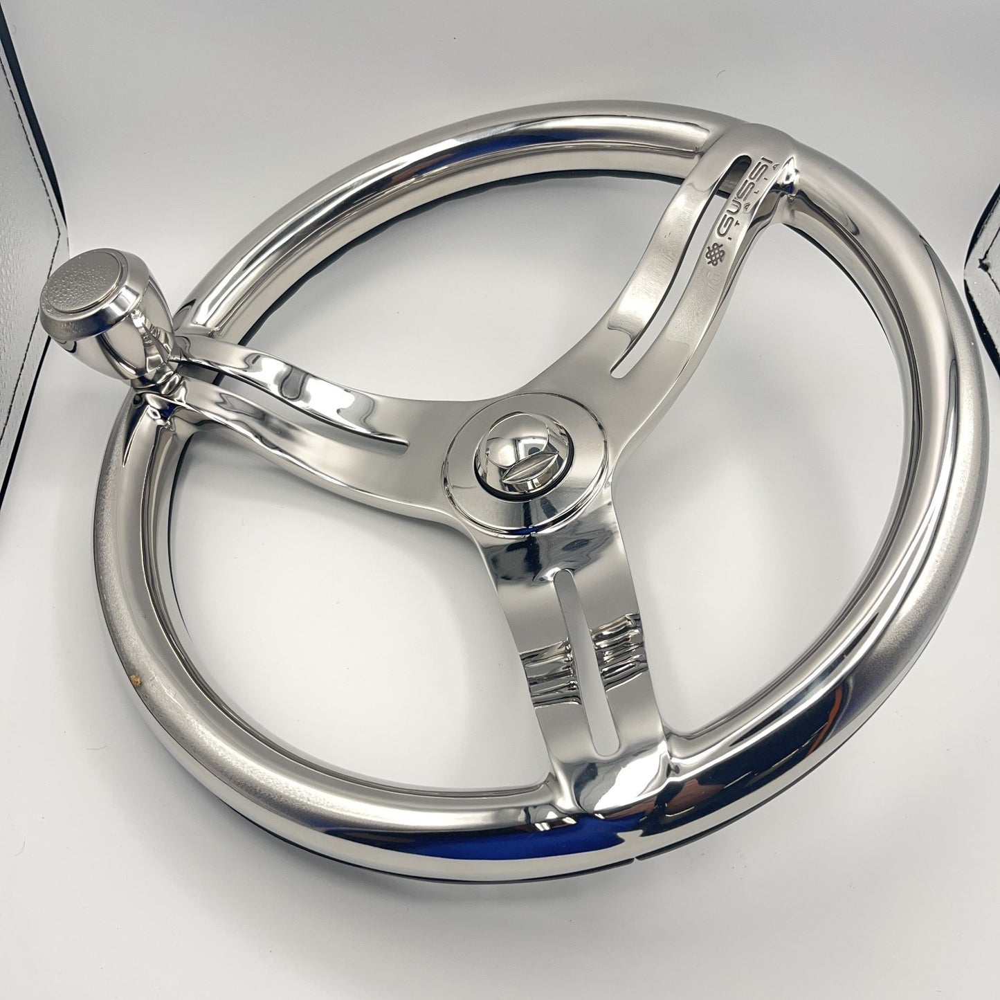 Cimbro Salt Water Boat Steering Wheel+Knob Polished Stainless Steel | Gussi