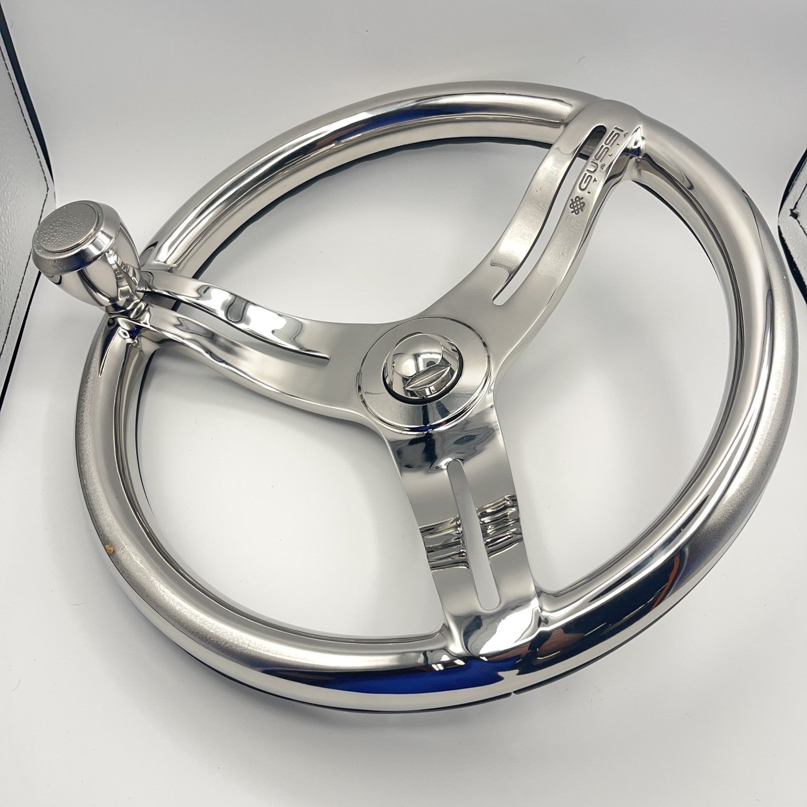 Cimbro Salt Water Boat Steering Wheel+Knob Polished Stainless Steel | Gussi