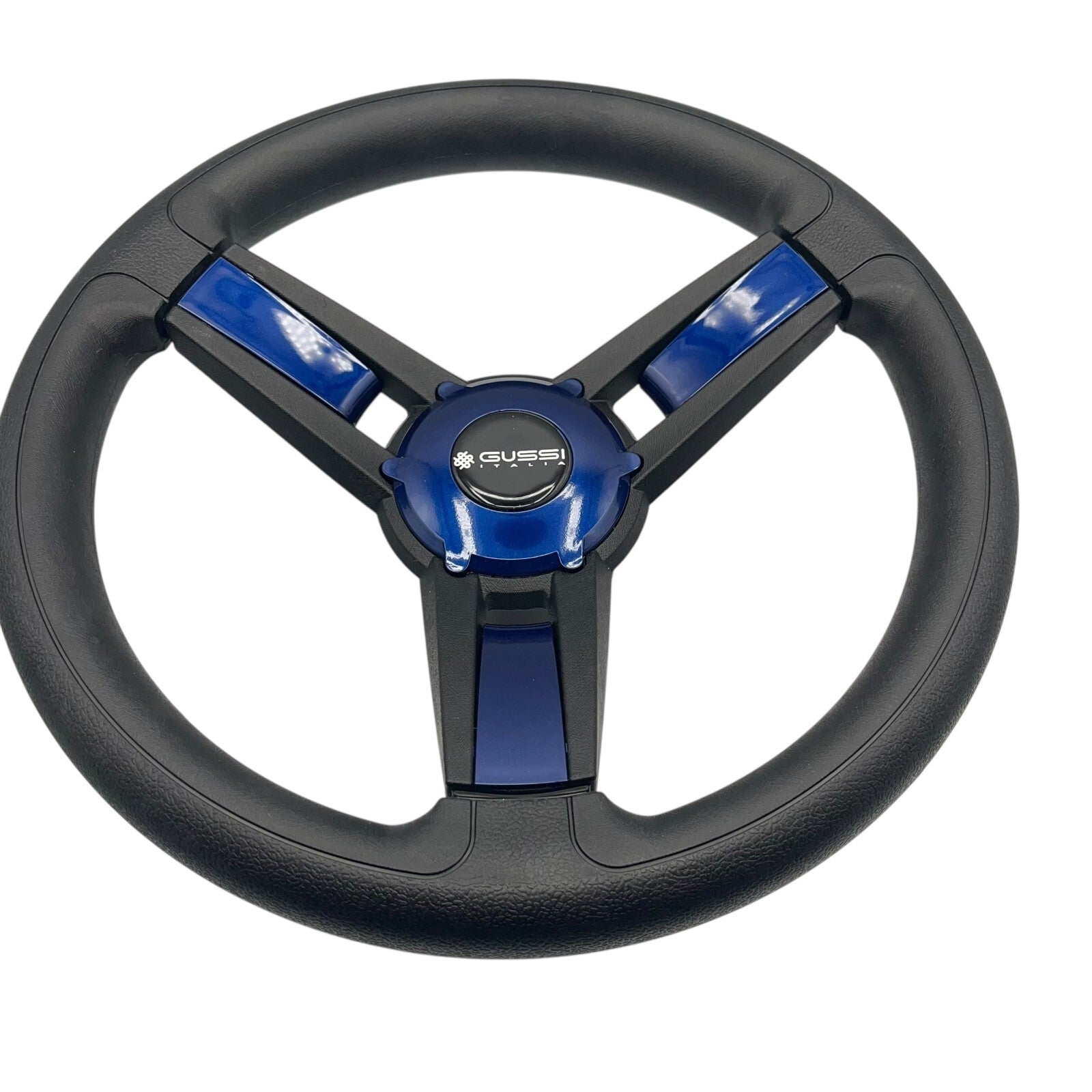 Giazza Golf Cart Steering E-Z-GO HUB Soft Touch Rim ABS Spokes - Blue Inserts