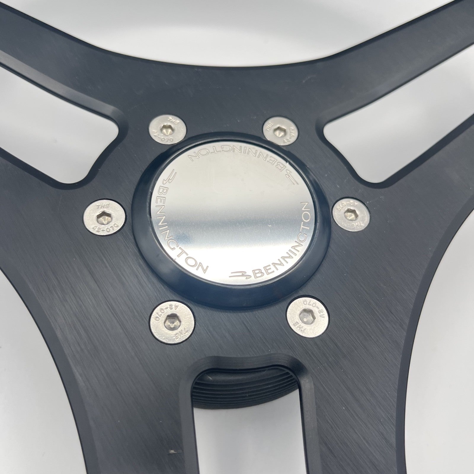 Molinara Marine Steering Wheel Black Brushed Alum Spokes | Bennington