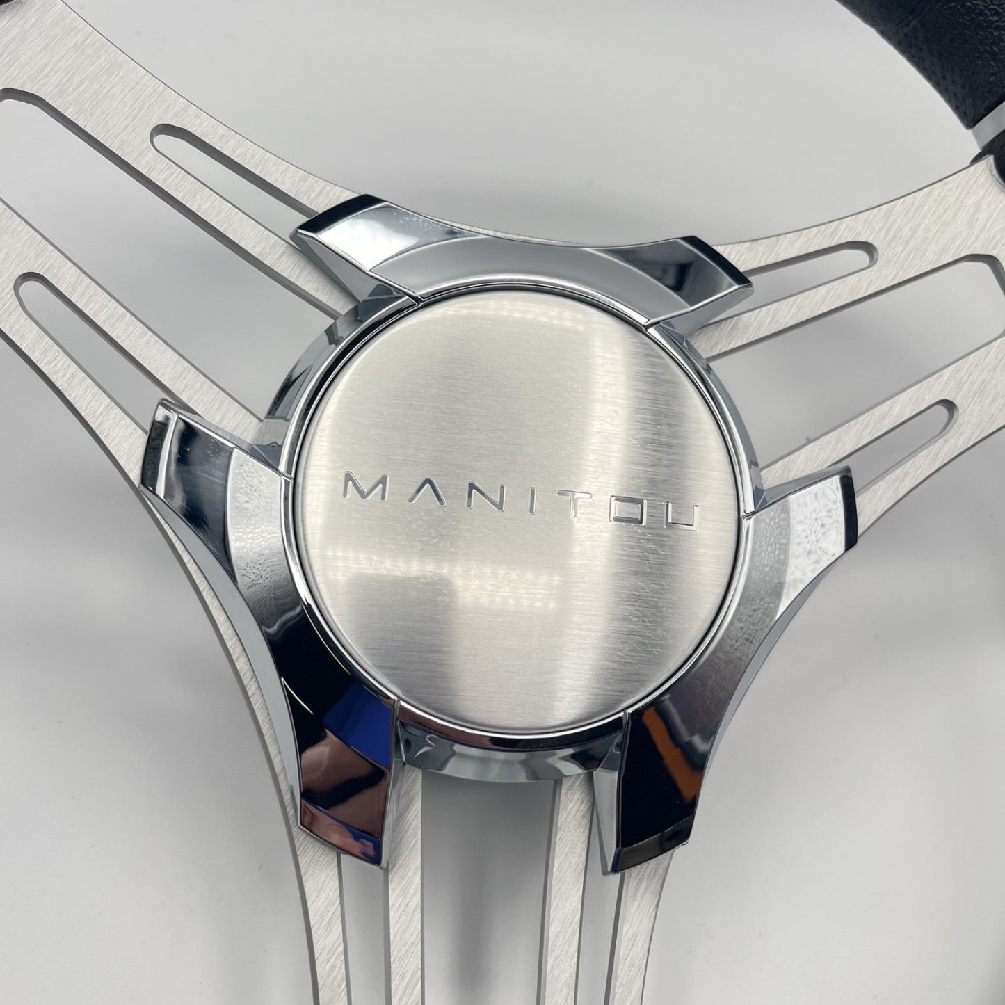 Gussi Italia Boat Steering Wheel Brushed Aluminum Spokes | Manitou Boats