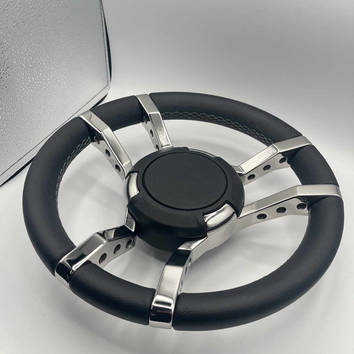 Gussi Italia Boat Steering Wheel Black Stainless Steel Spokes | Gussi Italia