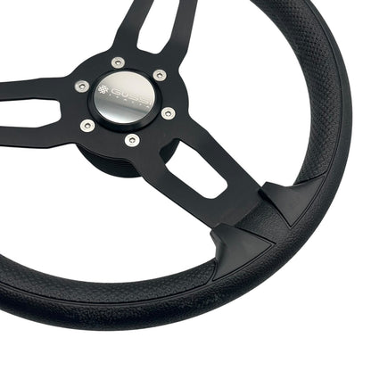 Model 15 Marine Steering Wheel Black Brushed Aluminum Spokes | Gussi Italia