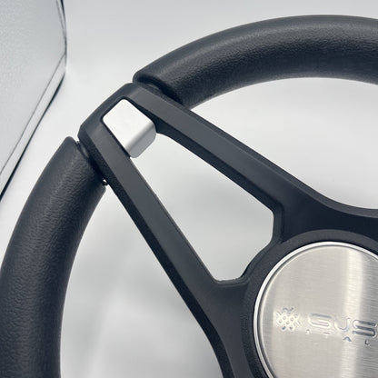 Molino Black w/Soft Touch Urethane Rim Boat Steering Wheel | Gussi