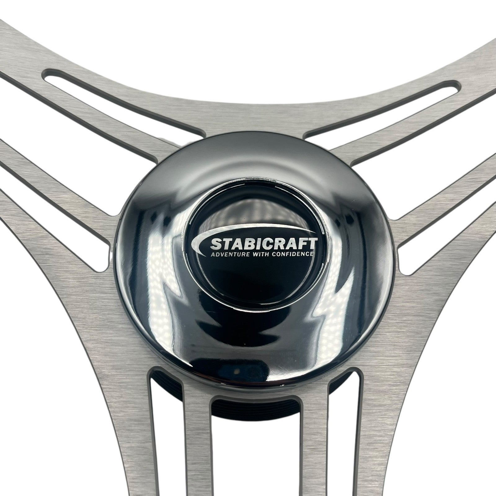 Verona Boat Steering Wheel Gray Brushed Aluminum Spokes | Stabicraft