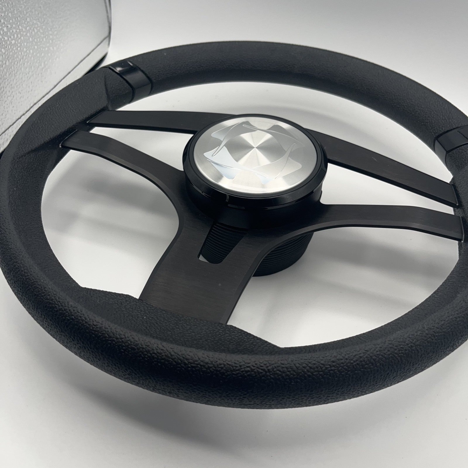 Badia Boat Steering Wheel Brushed Black Aluminum Spokes | Stingray