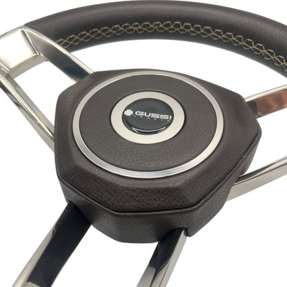 Model 700B Gussi Italia Boat Steering Wheel Polished Stainless Steel Spokes