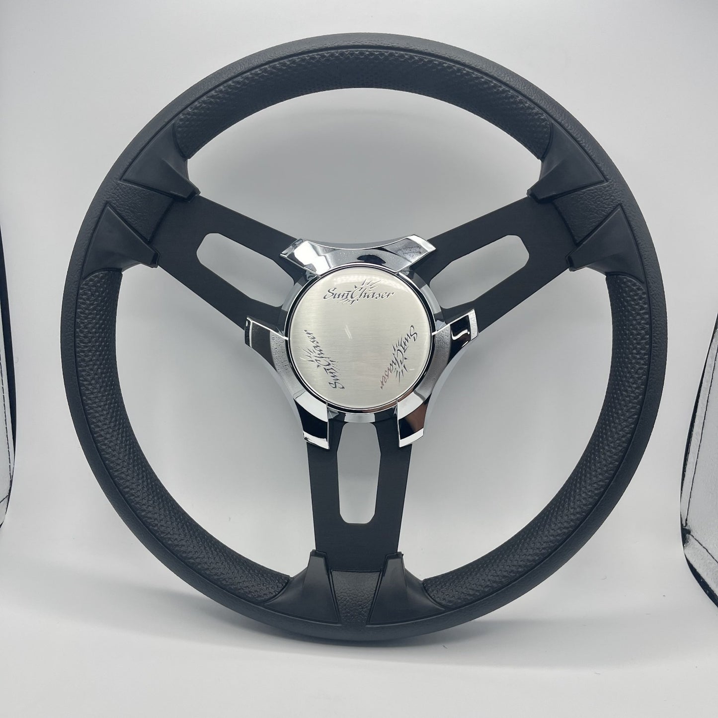 Gussi Italia Boat Model 15 Steering Wheel Black Brushed Alum Spokes | SunChaser