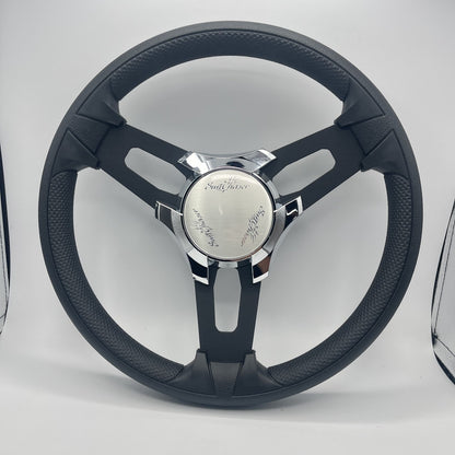 Gussi Italia Boat Model 15 Steering Wheel Black Brushed Alum Spokes | SunChaser